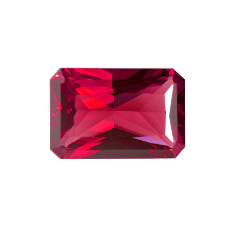 Synthetic Ruby - Corundum Rectangle (Chamfer) - red #5 (ESP)