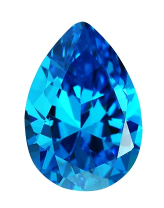 Cubic Zirconia - Pear - Blue (PS)