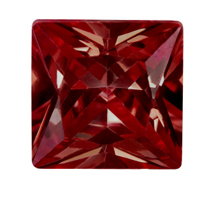 Synthetic Ruby - Corundum Square (Chamfer) - red #8 (SQP)