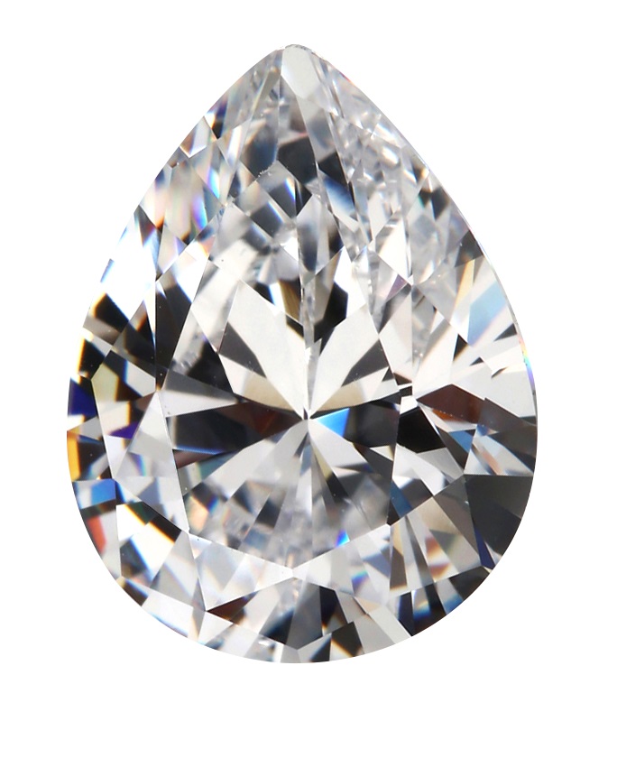 Cubic Zirconia - Pear - White (PS)