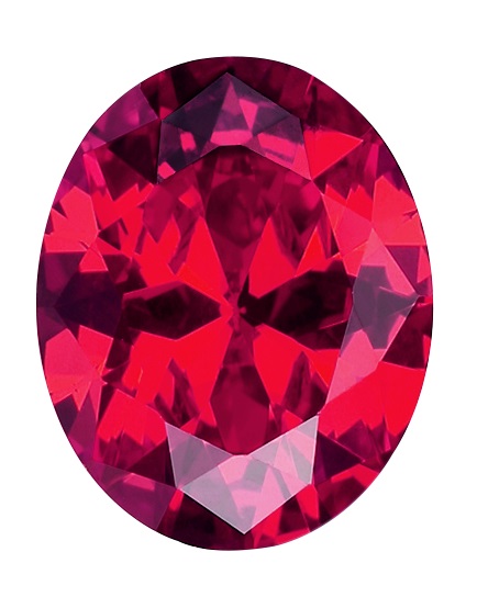 Synthetic Ruby - Corundum Oval - red #5 (OS)