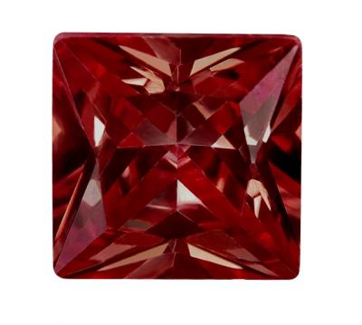 Synthetic Ruby - Corundum Square (Chamfer) - red #8 (SQP)