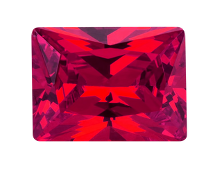 Synthetic Ruby - Corundum Rectangle (Chamfer) - red #5 (RECTP) 